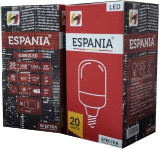 Led 20W  E27  6500K Pillar Shape Espania