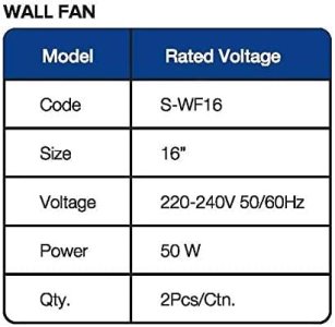 SPEEDO Wall fan 16 Inches