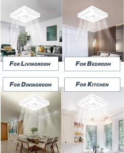 MODI Modern LED 14 Inch Ceiling Fan with Remote Control - 90 W