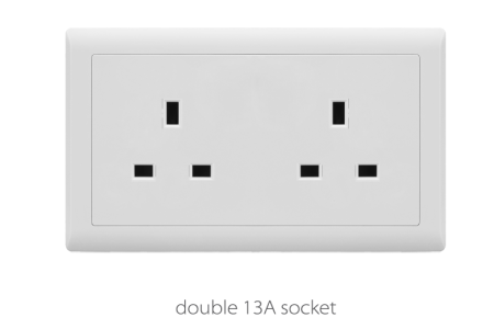 V1 Ivory Double Socket