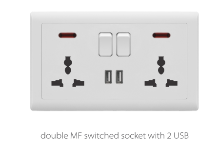 V1 Ivory Double Socket