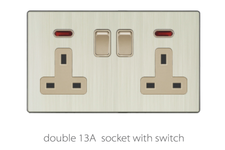 V3 Golden-Aluminum Double Socket