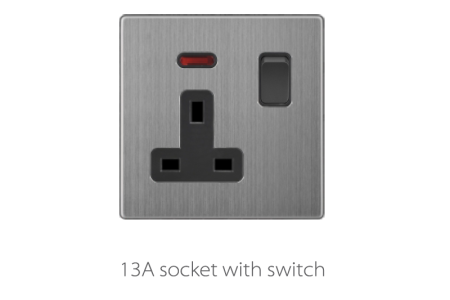 V3 Coffee-Stainless Socket 13A/15A