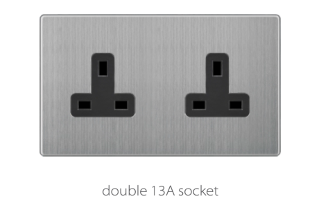 V3 Coffee-Stainless Double Socket