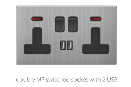 V3 Coffee-Stainless Double Socket