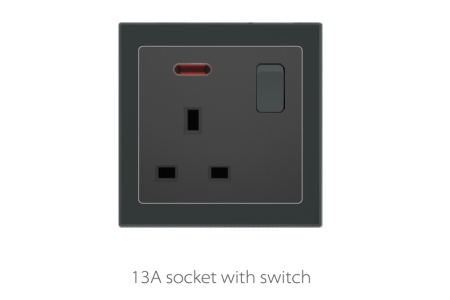 V4 Black 13A Socket Series