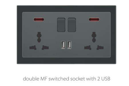V4 Black Double Socket Series