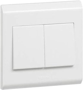 Legrand Belanko White - Single Pole Switch - 2 Gang 1 Way