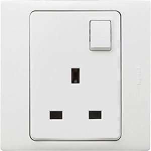 White Switched  - 1 Gang, 13A