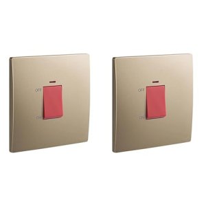 1 Gang Double Pole 45A Switch with LED Power Indicator  Dark Bronze