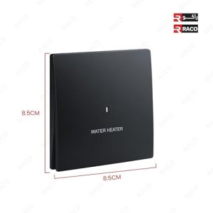 1 Gang 1 Way Double Pole  20A Switch with Water Heater and Red Power Indicator Black