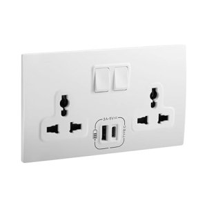 Universal Switched Socket + USB A & C Type