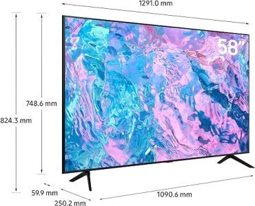 Samsung 58 Inch TV Crystal UHD Crystal Processor 4K Hub - UA58CU7000UXZN (2023 Model)