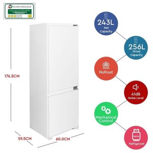 NOBEL Builtin - Refrigerators Double Door 256L White Turkey NBR300