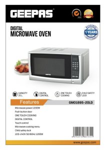 GEEPAS MICROWAVE OVEN 20L - GM01895-20LD