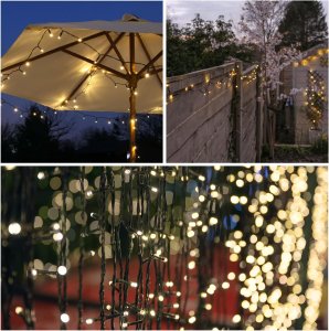 50Meter LED Fairy String Lights – 320 LED, Warm White ( Black ), 8 Modes