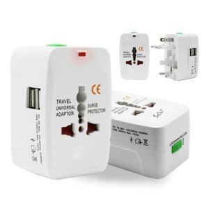 Latest Universal Travel Adapter Worldwide 2 USB Travel Adapter with Built in Dual USB Charger Ports