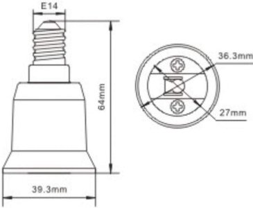 10PCS E14 to E27 Base Screw Light Lamp Bulb Holder Adapter Socket Converter 10PCS