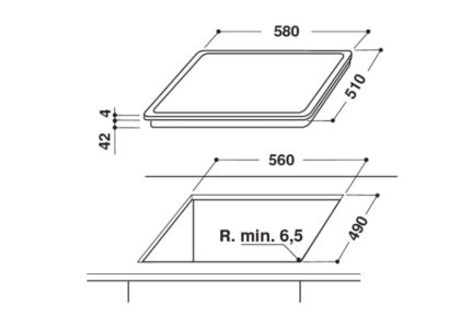 Indesit Built In Ceramic Hob 60cm