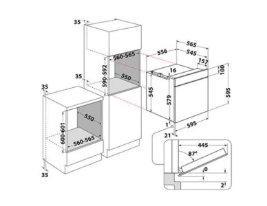 Indesit 60cm Built In Gas Oven