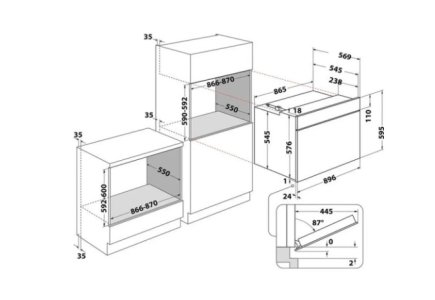 Indesit 90CM Built In Full Gas Multi Function