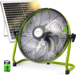 Solar Brushless Fan (ZL-WS-118F) | Copper Brushless Motor | 14 Inches | 27Ah Lithium Battery |